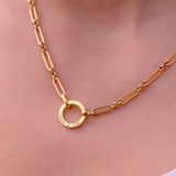 Engraved Paperclip Chain Necklace