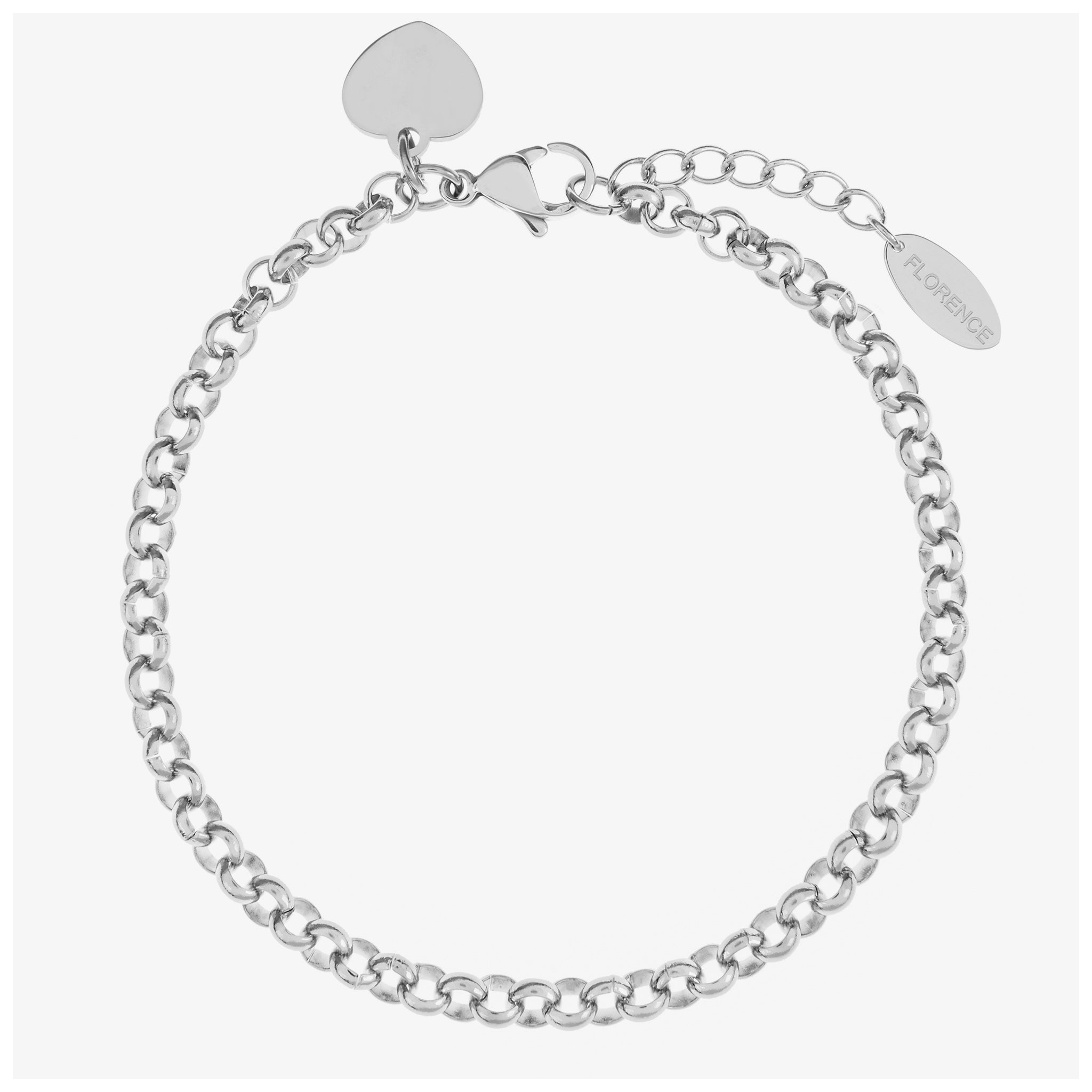Belcher Chain Bracelet With Heart Pendant