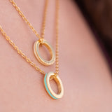 Enamel Halo Necklace