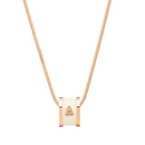 Signature Initial Necklace (Cream and Rose Gold)