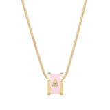 Signature Initial Necklace (Pink and Gold)