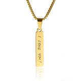 Handwriting Vertical Bar Necklace