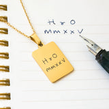 Men's Handwriting Tag Necklace