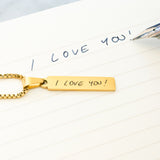 Handwriting Vertical Bar Necklace
