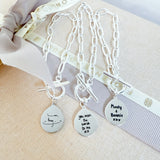 Handwriting T Bar Bracelet With Paperclip Chain