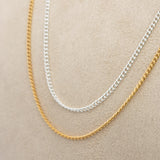 Men's Curb Chain Necklace 2mm (45cm long)