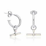 Women's T-Bar Enamel Hoop Earrings