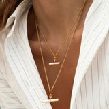 Women's Enamel T-Bar Necklace