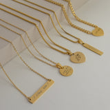 Handwriting Vertical Bar Necklace