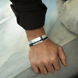 Men's Engraved Rope Bracelet (Silver)