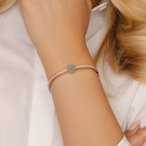 Oval Clasp Enamel Bangle (Silver)