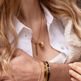 Signature Initial Necklace (Cream and Gold)