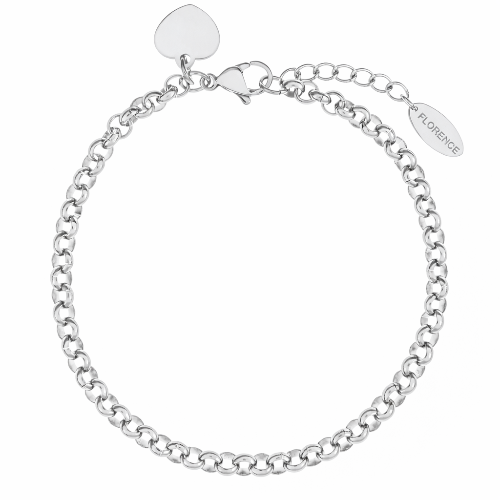 Belcher Chain Bracelet With Heart Pendant