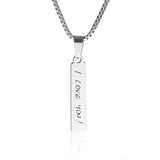 Handwriting Vertical Bar Necklace