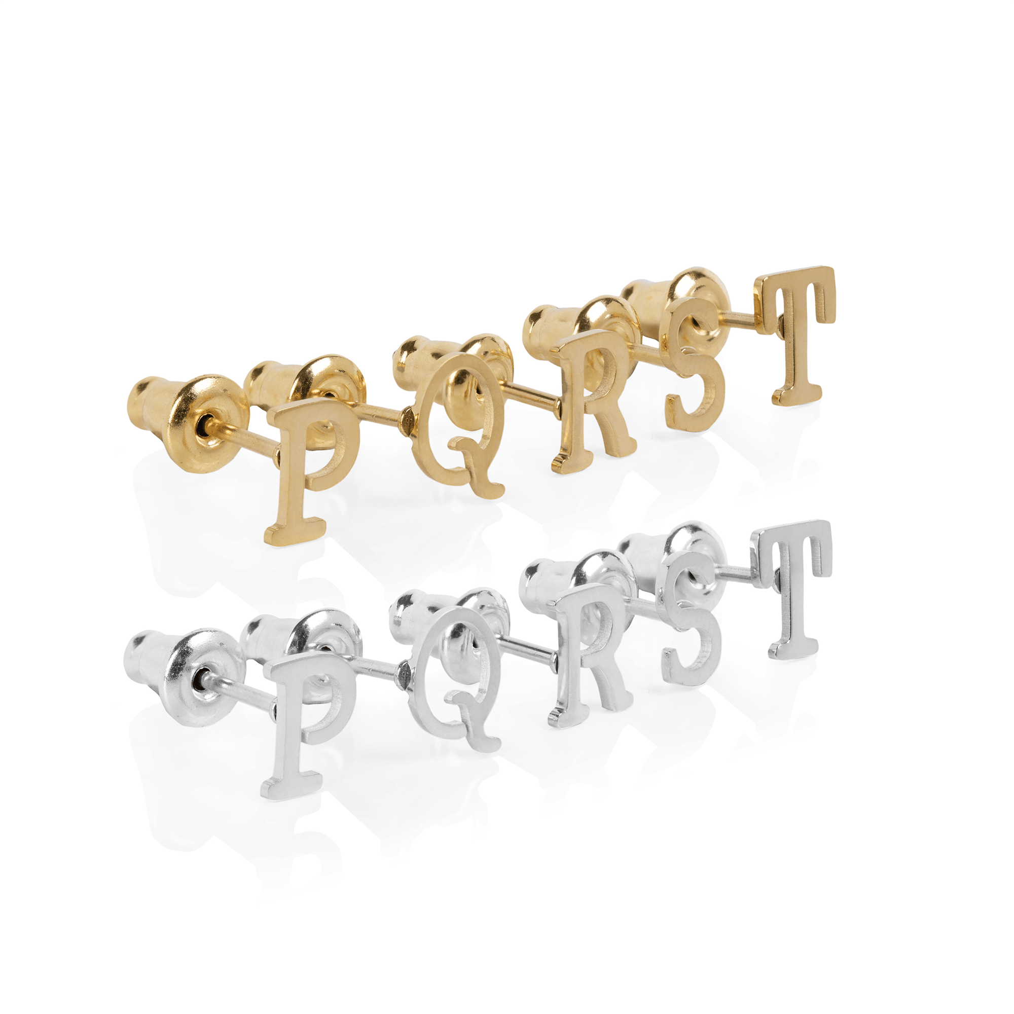 Gold Letter Earrings Alphabet Studs Florence London Jewellery